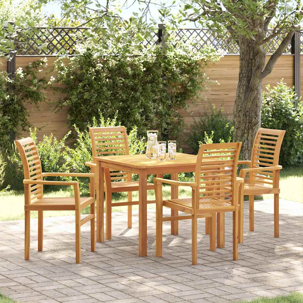 Cadeira de Jardim Empilhável Castanho 62.5 x 54.5 x 95.5 cm
