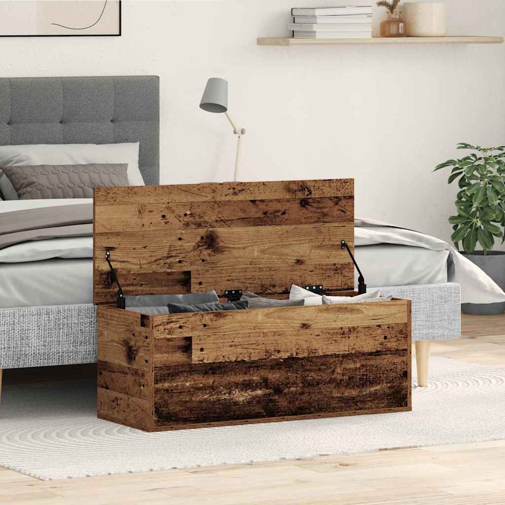 Caixa de Armazenamento Madeira antiga 90 x 35 x 35 cm