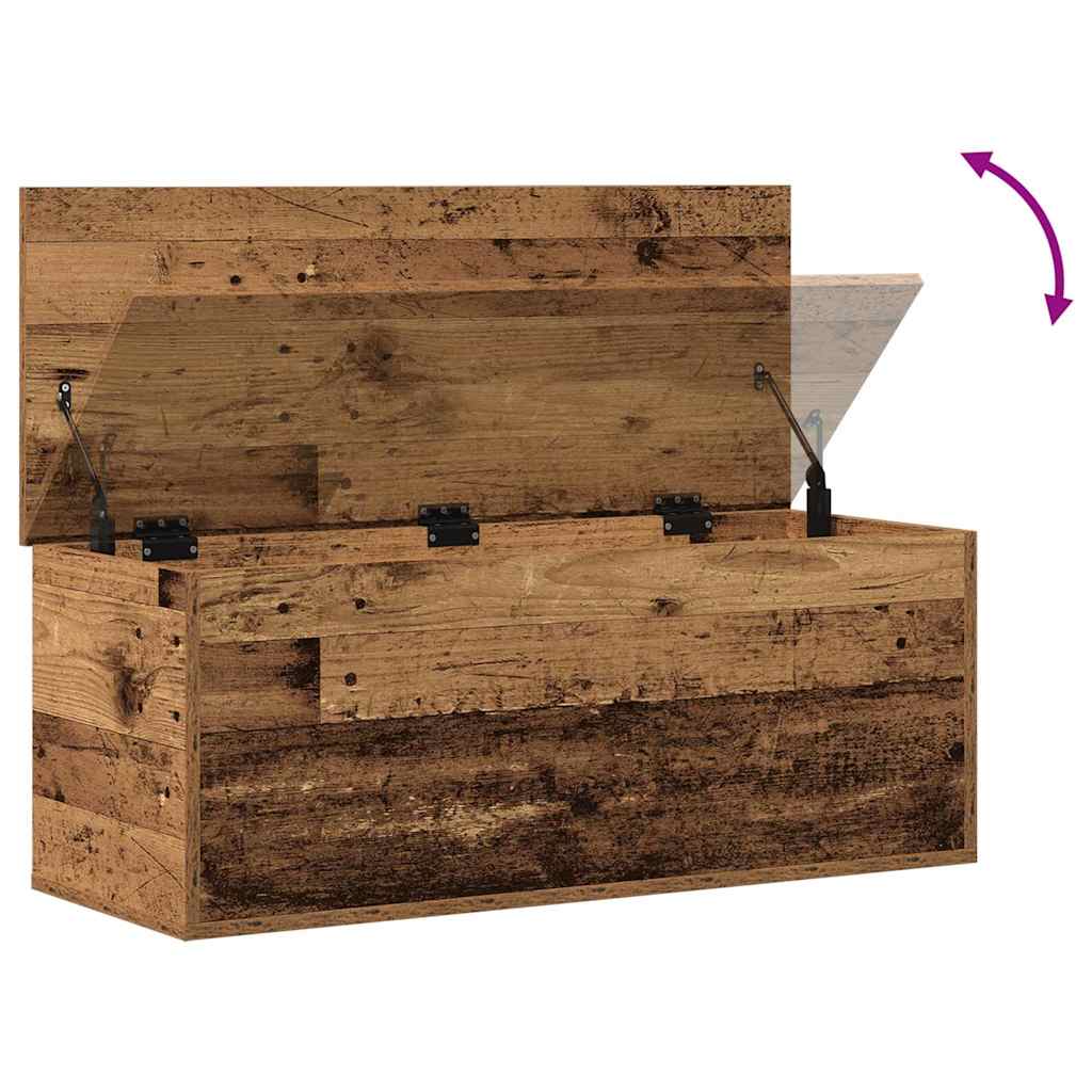 Caixa de Armazenamento Madeira antiga 90 x 35 x 35 cm
