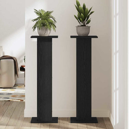 Suporte para Plantas 2 pcs Carvalho Preto 30 x 30 x 95 cm