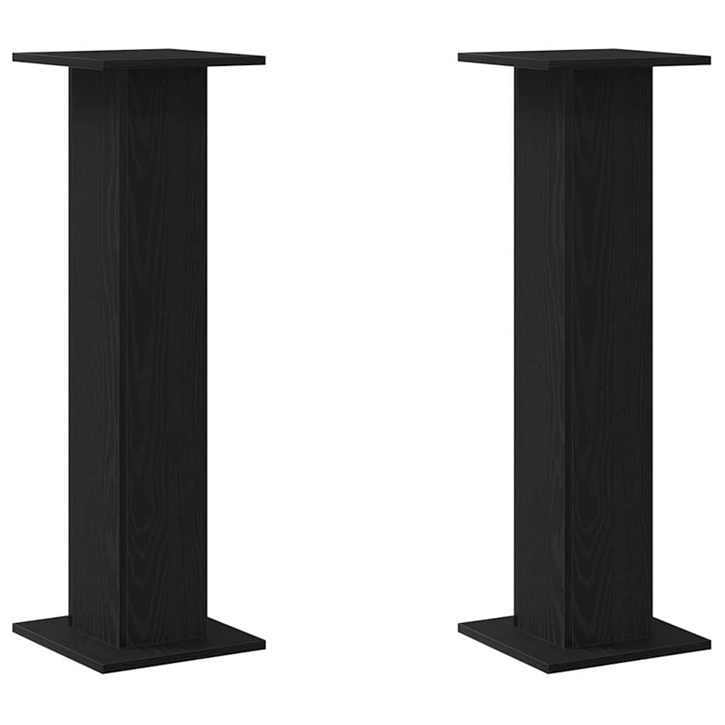 Suporte para Plantas 2 pcs Carvalho Preto 30 x 30 x 95 cm