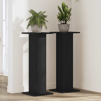 Suporte para Plantas 2 pcs Carvalho preto 30 x 30 x 80 cm