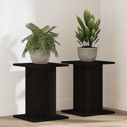 Suporte para Plantas 2 pcs Carvalho preto 30 x 30 x 40 cm