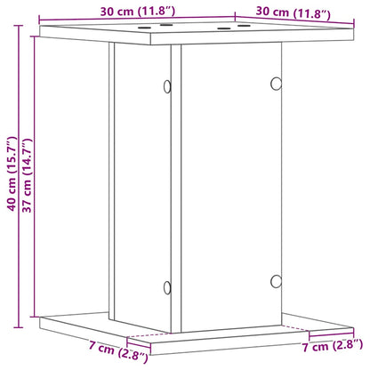 Suporte para Plantas 2 pcs Carvalho preto 30 x 30 x 40 cm