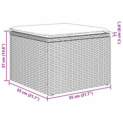 Conjunto de Sofás com almofada 4 pcs Bege vime PE