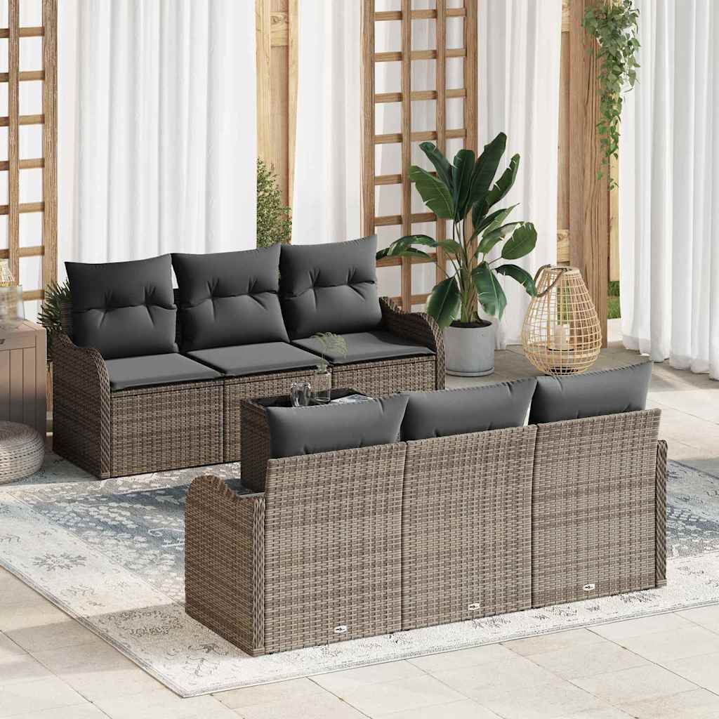 Conjunto de Sofá de Jardim Cinzeto 55 x 55 x 37 cm vime PE