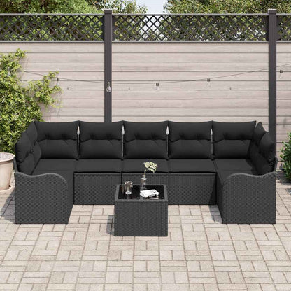 Conjunto de Sofá de Jardim Preto 55 x 55 x 37 cm vime PE