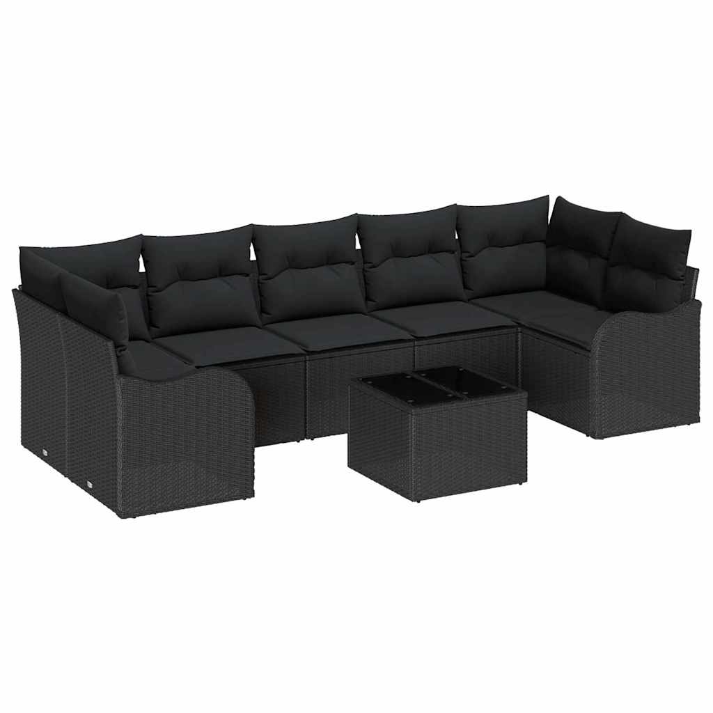 Conjunto de Sofá de Jardim Preto 55 x 55 x 37 cm vime PE