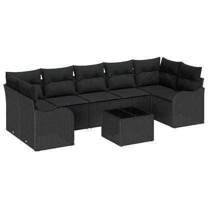 Conjunto de Sofá de Jardim Preto 55 x 55 x 37 cm vime PE