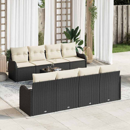 Conjunto de Sofá de Jardim Preto 55 x 55 x 37 cm vime PE