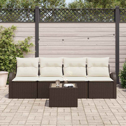 Conjunto de Sofá de Jardim Castanho 55 x 55 x 37 cm vime PE
