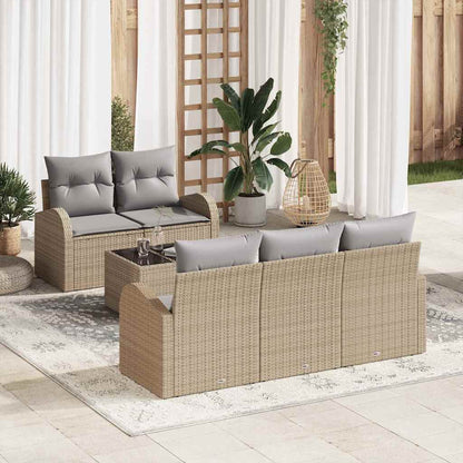 Conjunto de Sofá de Jardim Bege 55 x 55 x 37 cm vime PE