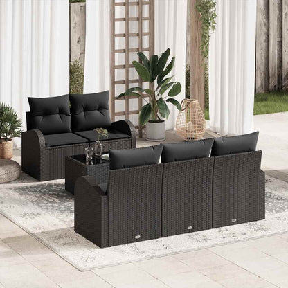 Conjunto de Sofá de Jardim Preto 55 x 55 x 37 cm vime PE