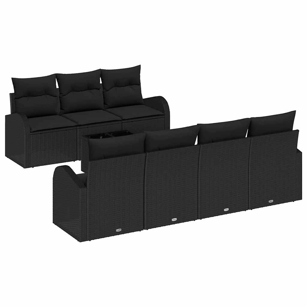 Conjunto de Sofá de Jardim Preto 55 x 55 x 37 cm vime PE