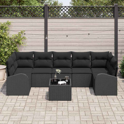 Conjunto de Sofá de Jardim Preto 55 x 55 x 37 cm vime PE