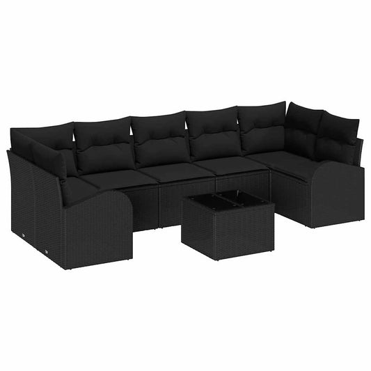 Conjunto de Sofá de Jardim Preto 55 x 55 x 37 cm vime PE