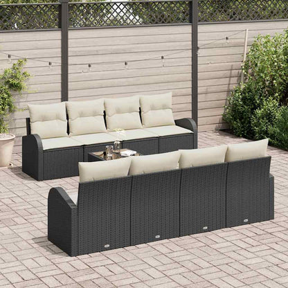 Conjunto de Sofá de Jardim Preto 55 x 55 x 37 cm vime PE