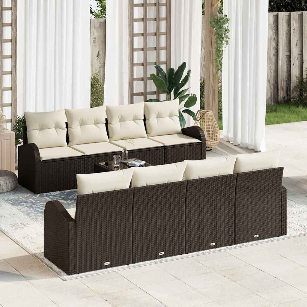 Conjunto de Sofá de Jardim Castanho 55 x 55 x 37 cm vime PE