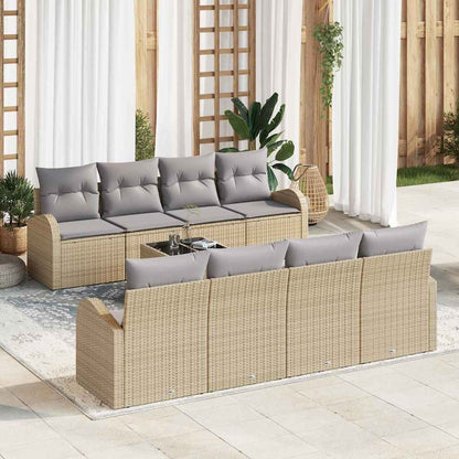 Conjunto de Sofá de Jardim Bege 55 x 55 x 37 cm vime PE