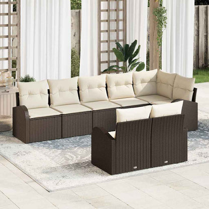 Conjunto de Sofá de Jardim 8 pcs vime PE