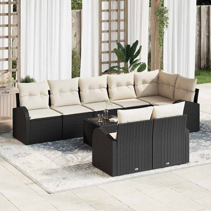 Conjunto de Sofá de Jardim Preto e Creme 55 x 55 x 37 cm