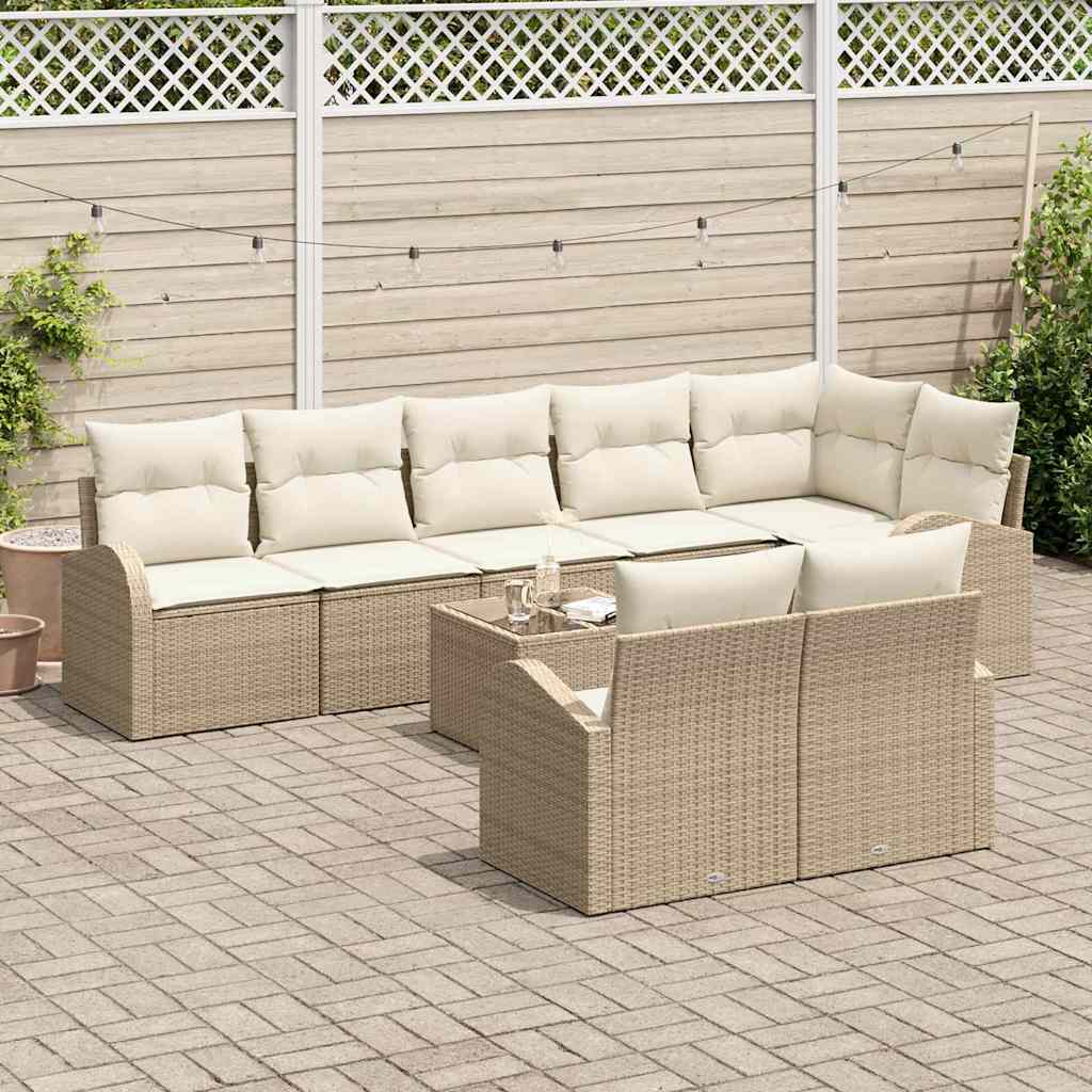 Conjunto de Sofá de Jardim 9 pcs vime PE