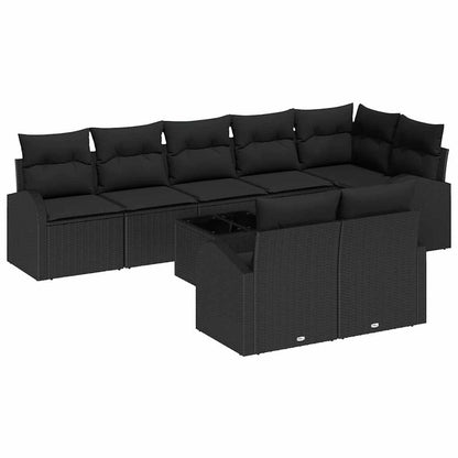 Conjunto de Sofá de Jardim 9 pcs vime PE
