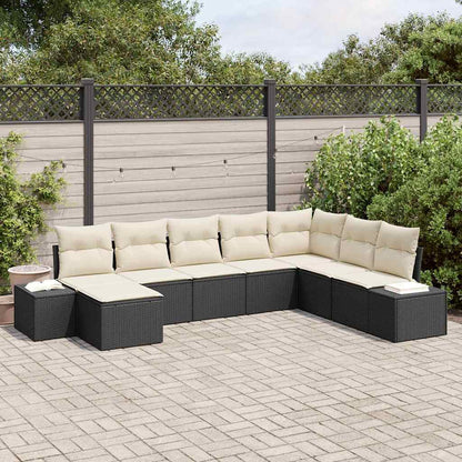 Conjunto de Sofá de Jardim com almofada 8 pcs vime PE