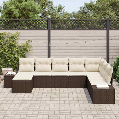 Conjunto de Sofá de Jardim com almofada 8 pcs vime PE