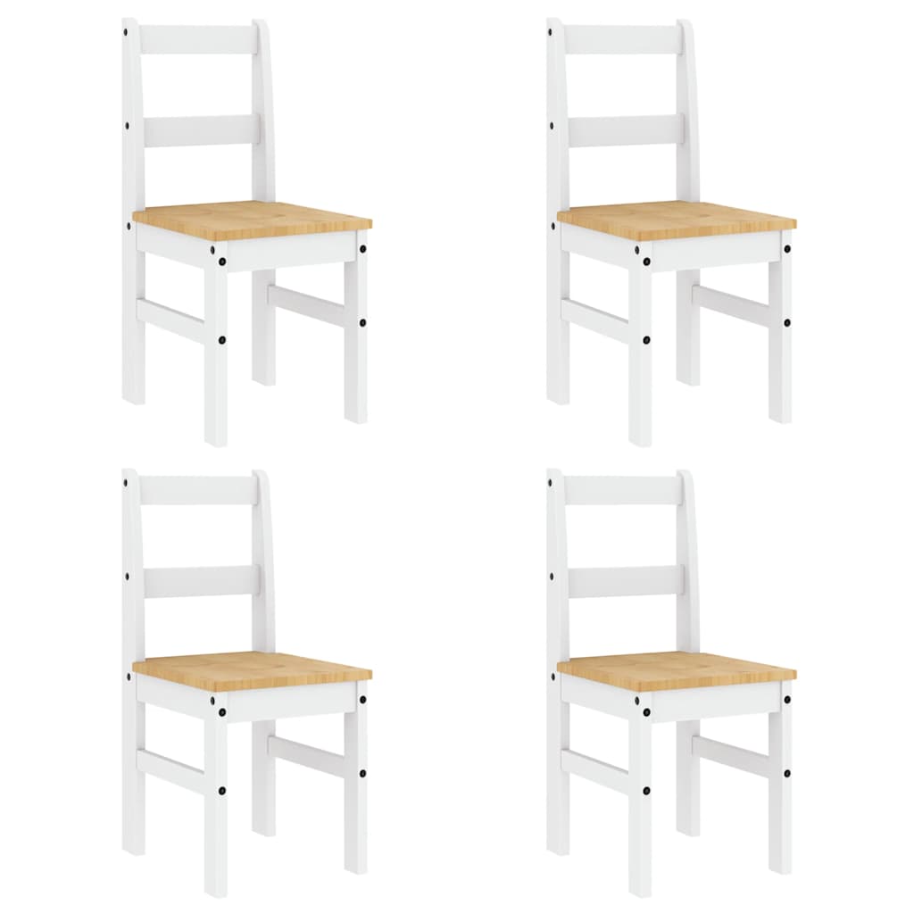 5 pcs conjunto de jantar Panama madeira pinho maciça branco