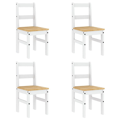 5 pcs conjunto de jantar Panama madeira pinho maciça branco