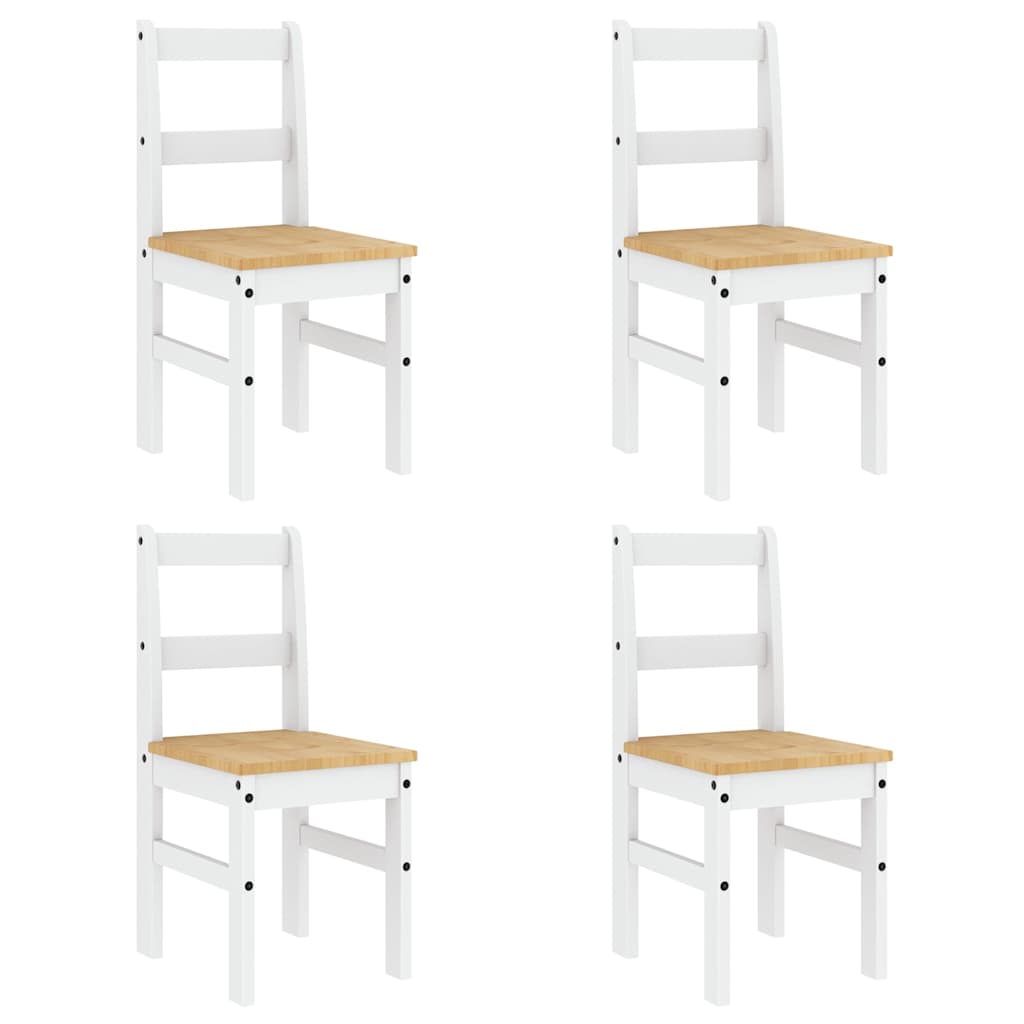 5 pcs conjunto de jantar Panama madeira pinho maciça branco