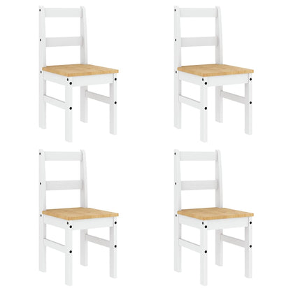 5 pcs conjunto de jantar Panama madeira pinho maciça branco