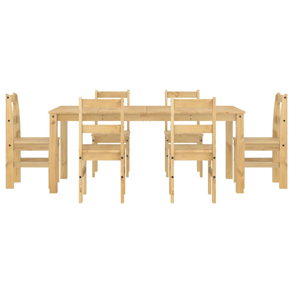7 pcs conjunto de jantar Panama madeira pinho maciça