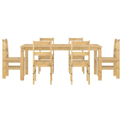 7 pcs conjunto de jantar Panama madeira pinho maciça