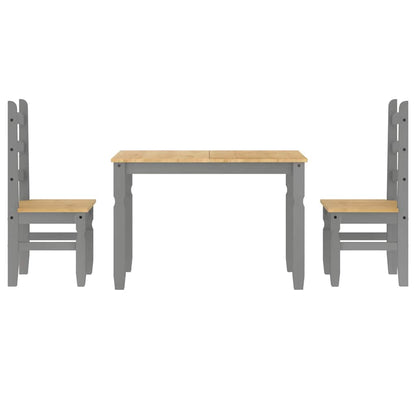 3 pcs conjunto de jantar Panama madeira pinho maciça cinzento
