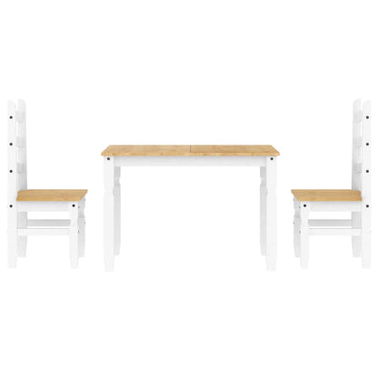 3 pcs conjunto de jantar Panama madeira pinho maciça branco