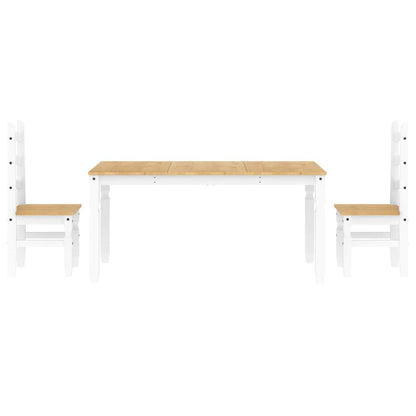 3 pcs conjunto de jantar Panama madeira pinho maciça branco