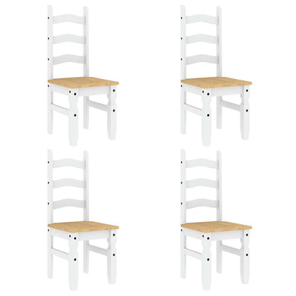 5 pcs conjunto de jantar Panama madeira pinho maciça branco