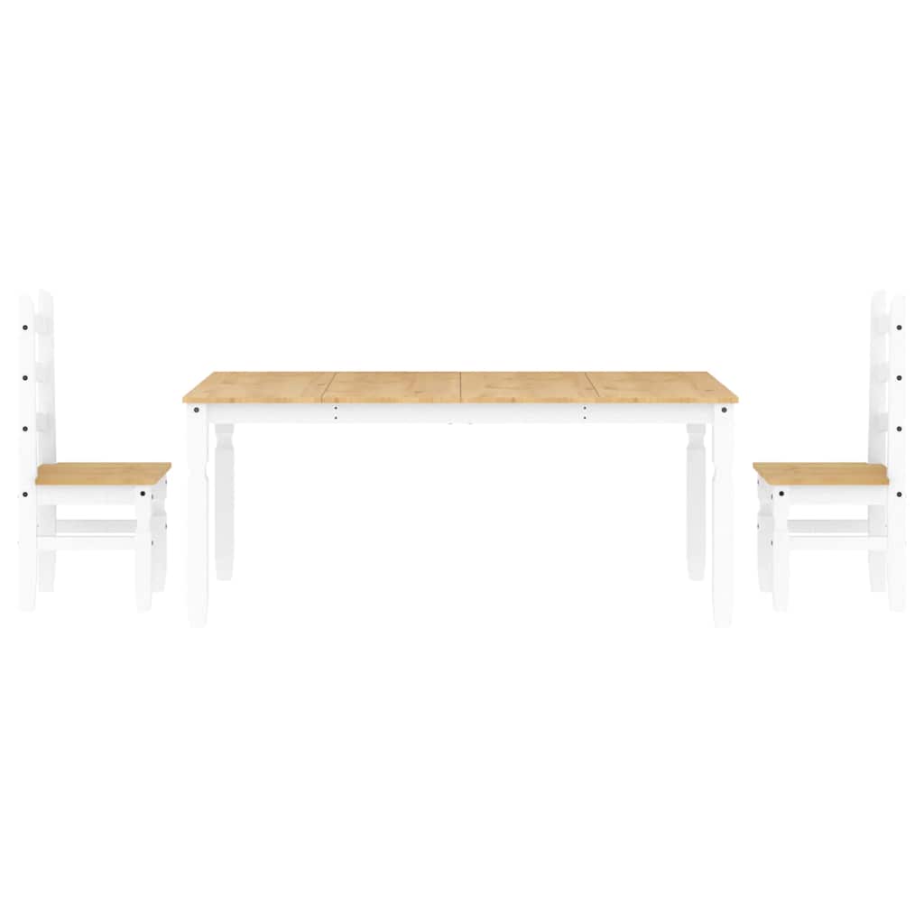 3 pcs conjunto de jantar Panama madeira pinho maciça branco