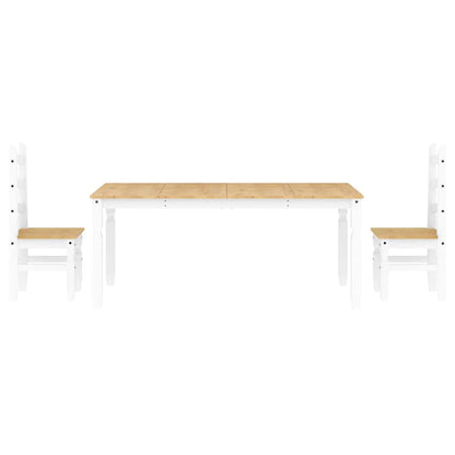 3 pcs conjunto de jantar Panama madeira pinho maciça branco