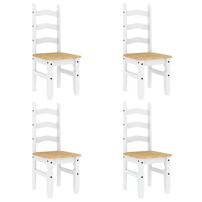 5 pcs conjunto de jantar Panama madeira pinho maciça branco
