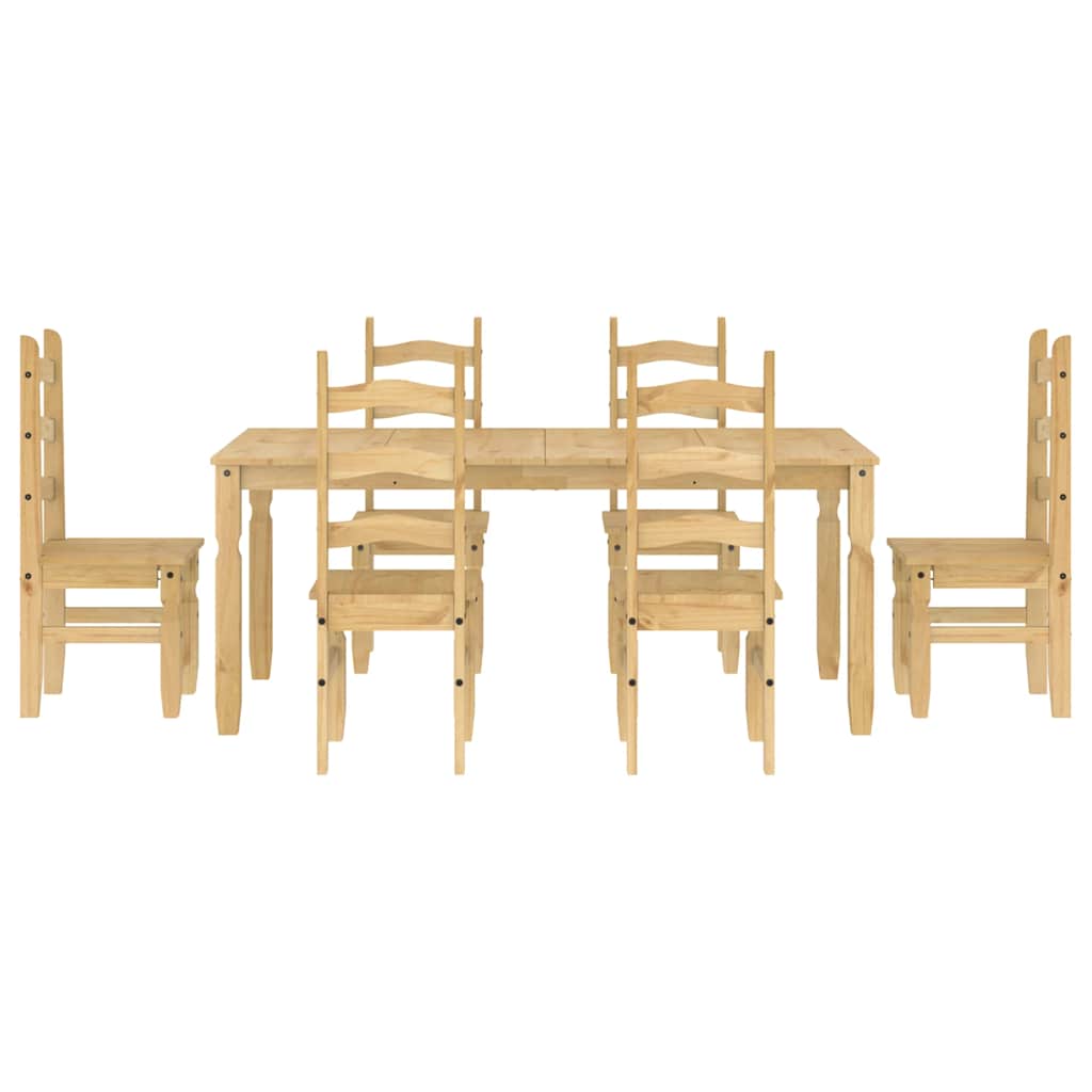 7 pcs conjunto de jantar Panama madeira pinho maciça