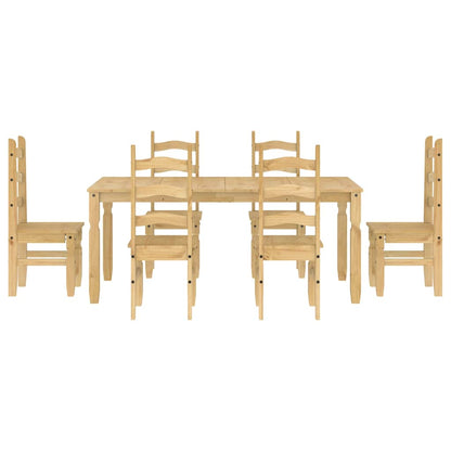 7 pcs conjunto de jantar Panama madeira pinho maciça