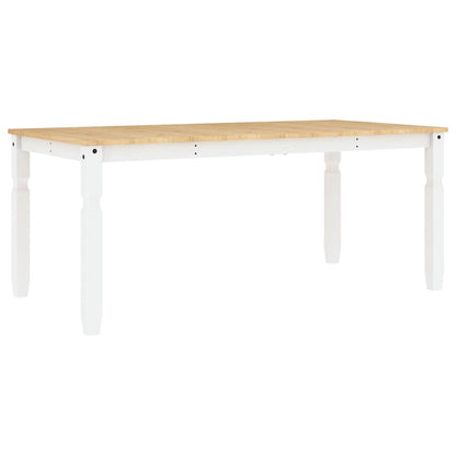 7 pcs conjunto de jantar Panama madeira pinho maciça branco