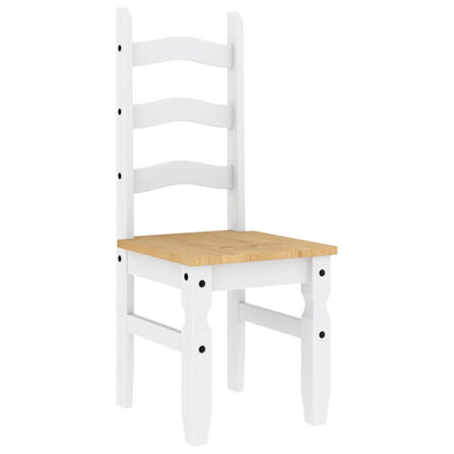 7 pcs conjunto de jantar Panama madeira pinho maciça branco