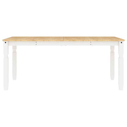 7 pcs conjunto de jantar Panama madeira pinho maciça branco