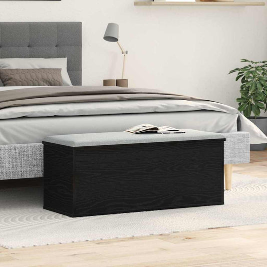 Caixa de Armazenamento Carvalho preto 90 x 35 x 35 cm