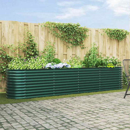 Canteiro de jardim elevado Verde 400 x 80 x 81 cm Aço