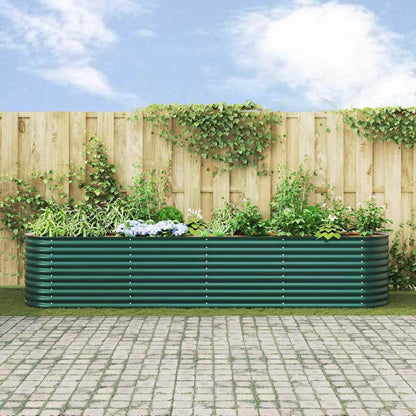 Canteiro de jardim elevado Verde 400 x 80 x 81 cm Aço